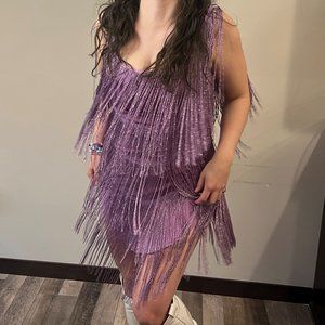 Purple Fringe Mini Dress - perfect for Taylor Swift Eras